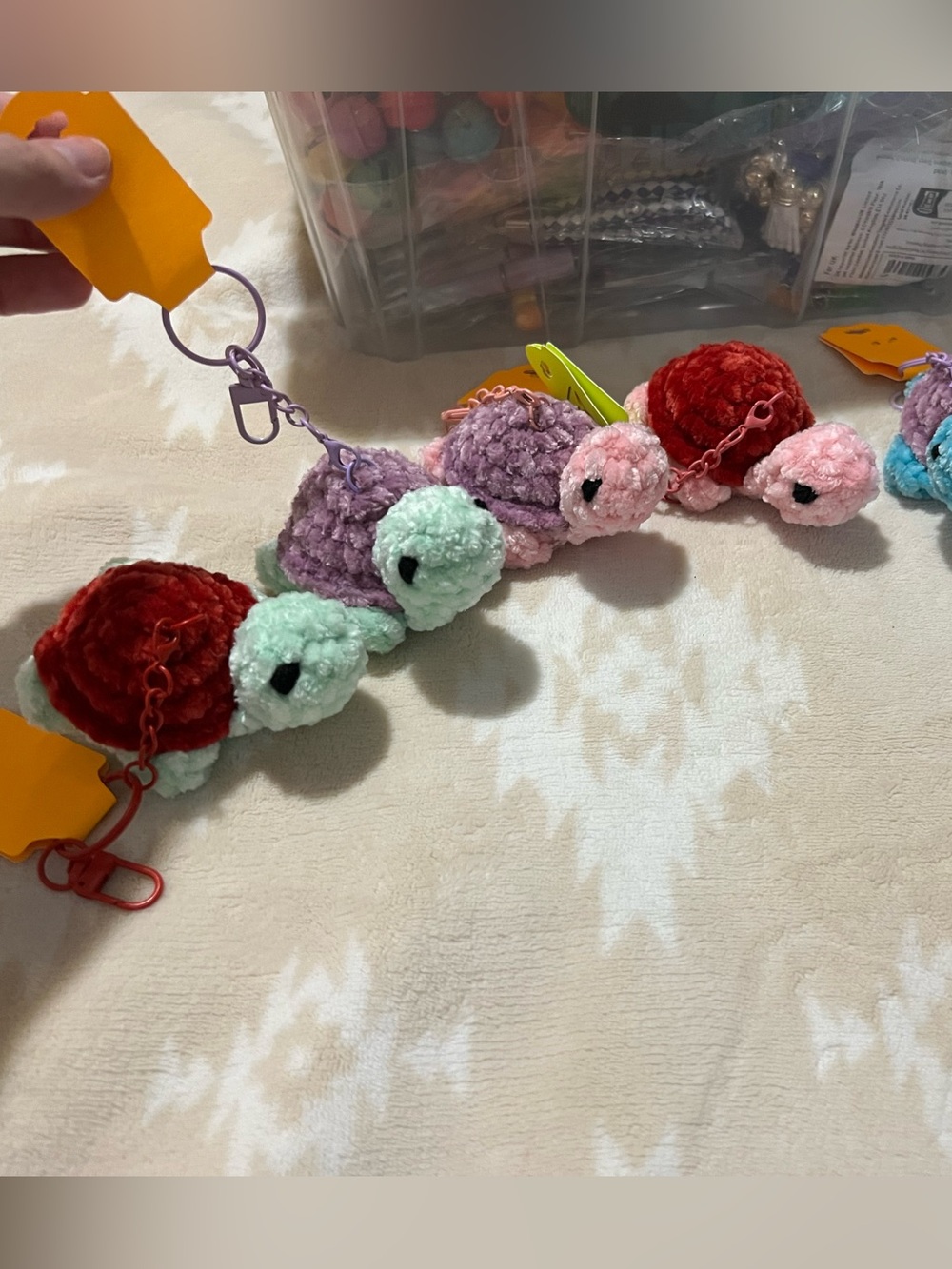 Mini Crocheted Turtle Keychain 🐢 - Picture 2 of 4